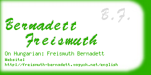 bernadett freismuth business card